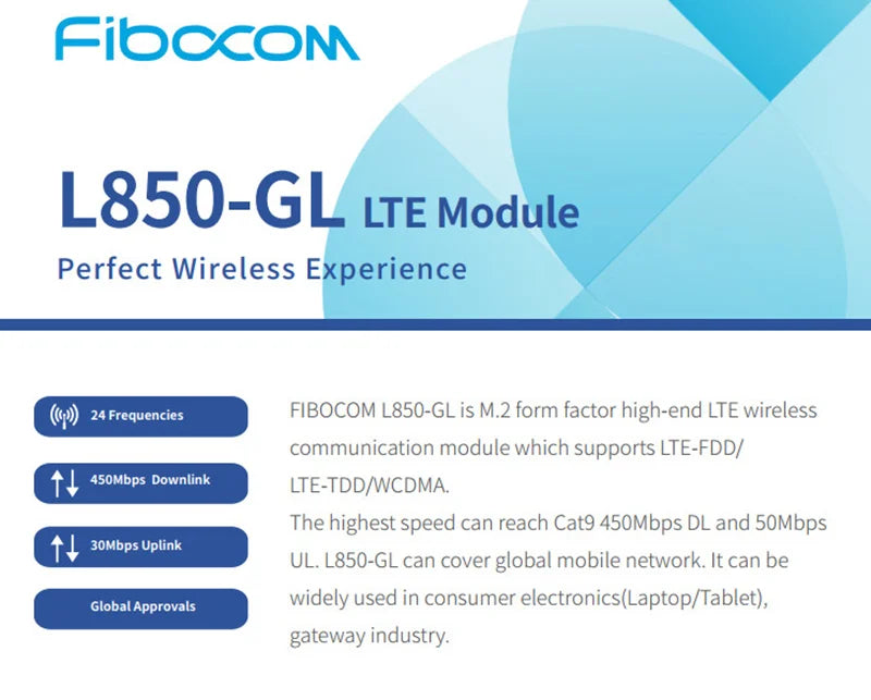 Fibocom L850-GL Card 01AX792 4G LTE Wireless Module For ThinkPad X395 X1 Carbon Gen6 X280 T580 T480s L480 X1 Yoga Gen 3   L580