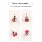 5PCS 6mm Miniature Toggle Switch MTS 102/103/202/203/302/304/402/403 ON-OFF-ON 5A125V 2A250V 3/6/9/12 Pin Mounting Equipment