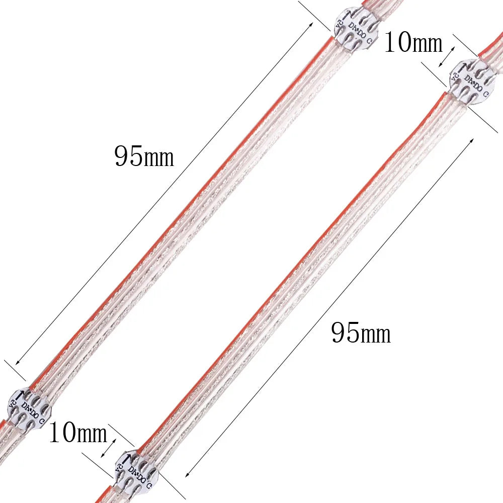 10/25/50/100Leds/String WS2812B Pixels RGB LED Strip Module Heatsink Board Nodes Addressable Individually DC5V