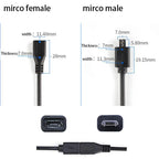 1pcs Micro USB 2.0 Female Jack Android Interface 4 Core 2 Core Male Female Power Data Charge Cable Cord Connector 30CM Cable