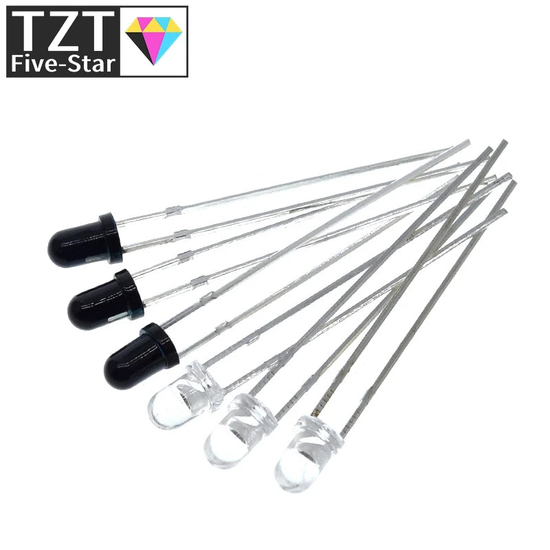10pairs F3 3MM 940nm LEDs infrared emitter and IR receiver diodes each 5pcs Infrared to tube For arduino