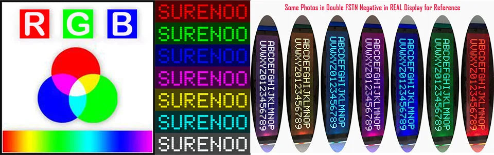 Surenoo 162 16X2 1602 5.0V Character LCD Module Display Screen LCM FSTN Positive Negative 7 RGB Colors Backlight
