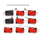 1/5PCS SPDT Momentary Travel Limit Micro Switch 16A 250VAC 1NO1NC 3pin Lever Roller V-151 V-152 V-153 V-154 V-155 Microswitch