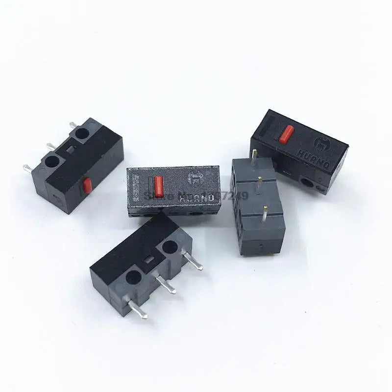 10Pcs HUANO Micro Switch Red Yellow Pink White Blue Green dot Blue Shell Pink Dot 80 million Mouse maintenance button switches