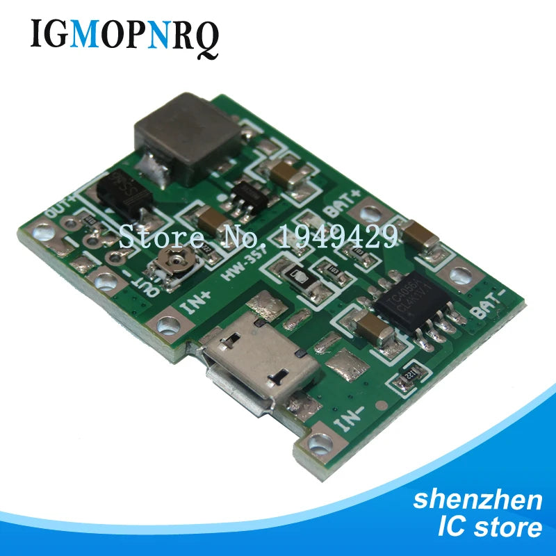 Lithium Li-ion 18650 3.7V 4.2V TO 2A Battery Charger Board DC-DC Step Up Boost Module TP4056 DIY Kit Parts