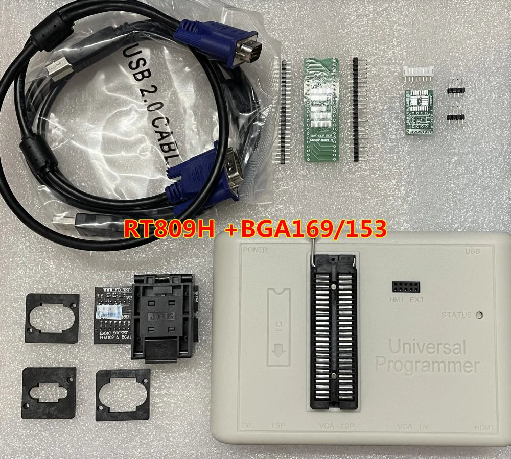 Newest Software ORIGINAL RT809H RT809HSE  EMMC-Nand FLASH Extremely fast universal Programmer TSOP56 TSOP48  BGA63