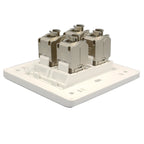 4 Sockets CAT7 RJ45 Faceplate LAN Network Outlet Jack Shielded CAT.6A Ethernet Wall Panel Board 86x86mm