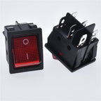 5pcs 30A 250V KCD2 KCD4 Rocker Switch DPST 4 Pin 6Pin Red Lighted 120V Rocker Toggle Switch ON Off Heavy Duty 22*29 High voltage