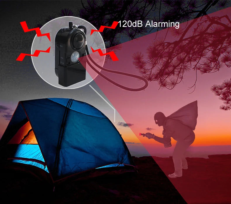 3pcs Camping Travel Motion Sensor Alarm Portable Mini PIR Infrared Movement Detector 120dB Wireless Home Security Self-defense