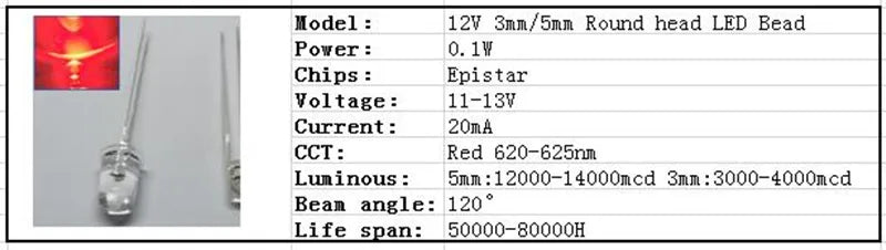 5V 12v LED 5mm 3mm bead SMD f5 f3 hat round lamp dip diodes USB car light white red green blue yellow chip 50pcs