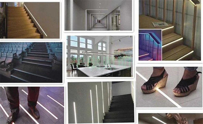 1-10 PCS LED Rigid Strip DC12V 50CM 20 Inch SMD5730 36LEDs U/V-Shaped Flat LED Aluminum Channel Rigid Strip for Indoor Lighting