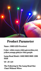 100pcs Dc 3v 12v 0402 0603 1206 Smd Led Diode With Lead Pre Wire Red Wired Pre-soldered Aircraft Up To Car Train Model Light