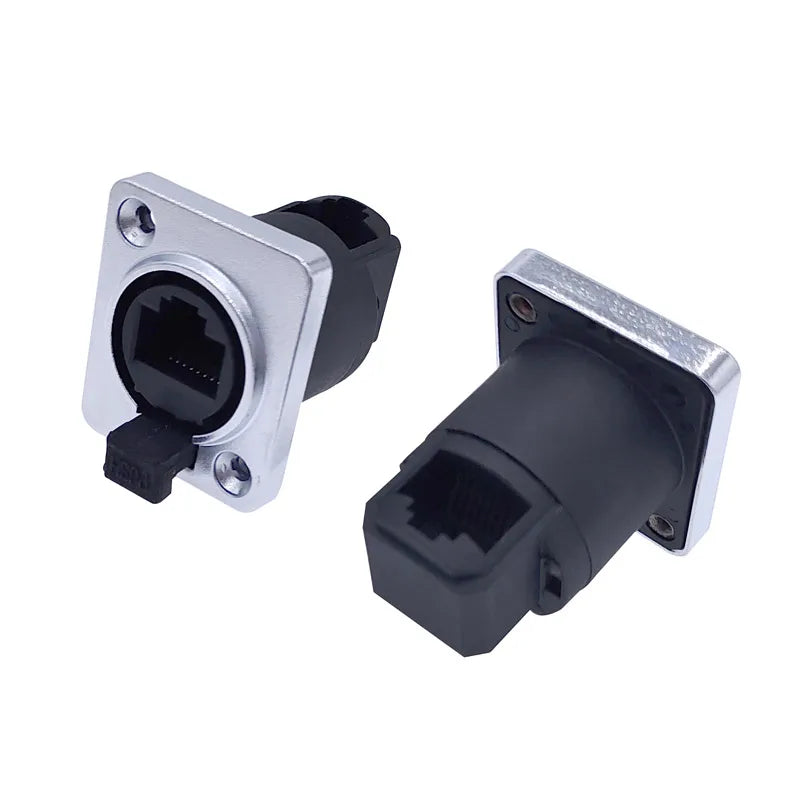 RJ45 Waterproof Connector Plug D Type Panel Mount Socket IP65 Ethernet Connectors