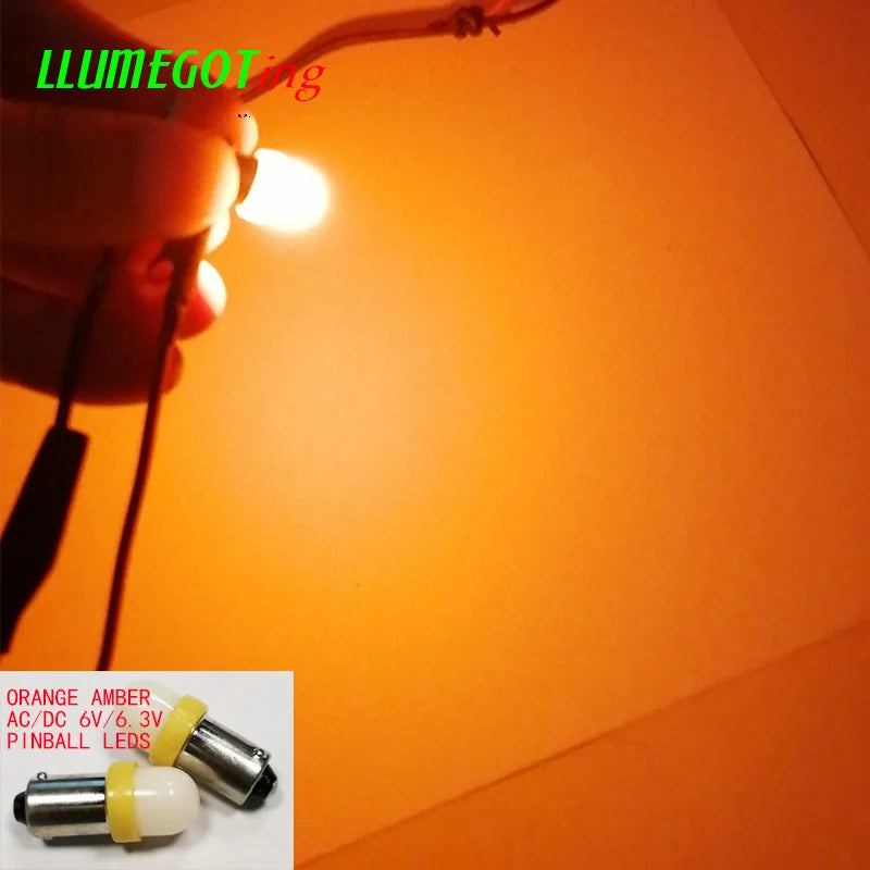 50pcs BA9S T4W #44 #47 Milk White Dome 2x 5630SMD Various Color Non Polarity AC DC 6V 6.3V Bally Pinball Game Machine Led Bulbs