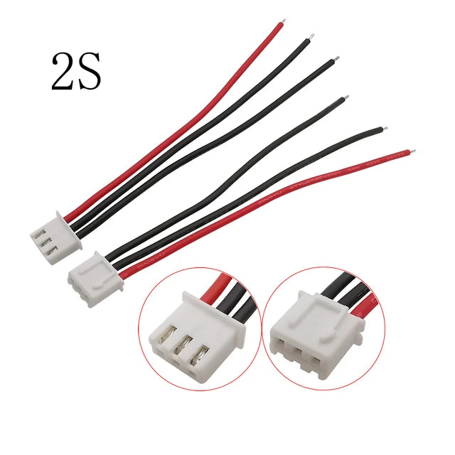 5Pcs JST XH 2.54mm Pitch 22AWG XH 1S/2S/3S/4S/5S/6S/7S LiPo Female Connector Battery Balance Charger Plug Wire Cable Connectors