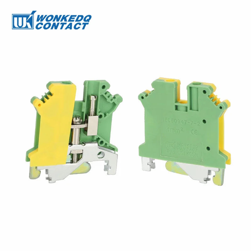 10Pcs USLKG5N USLKG5 Universal Screw Ground Protective Earth Modular Wire Electrical Connector Din Rail Terminal Block USLKG 5mm