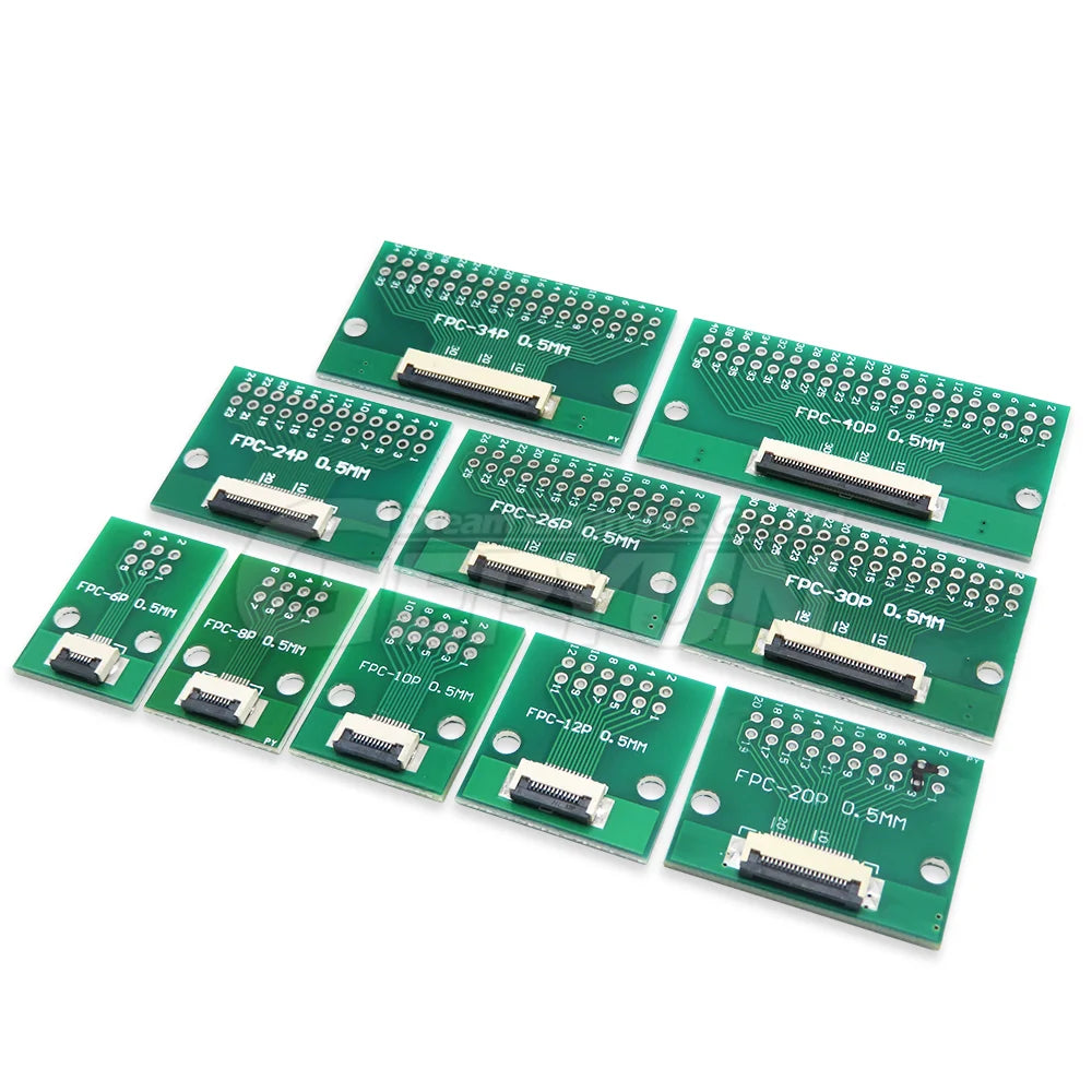 5PCS FPC FFC 0.5MM /1.0MM pitch for cable transfer conversion board 6P /8P/ 10P /12P/20P/ 24P / 26P / 30P / 34P /40P / 50P / 60P