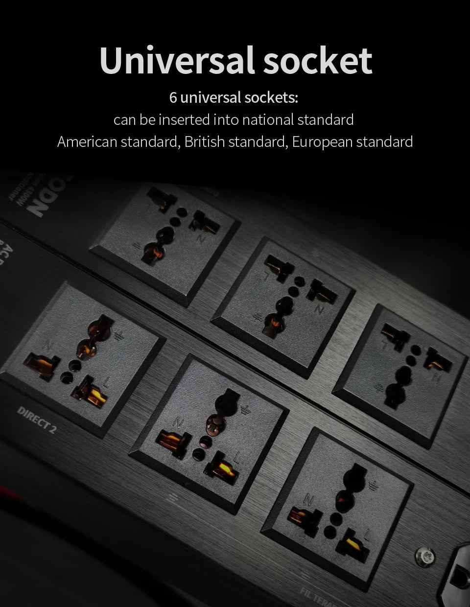 TODN Audio Noise AC Power Filter Power Conditioner Power Purifier Surge Protection with EU Outlets Power Strip