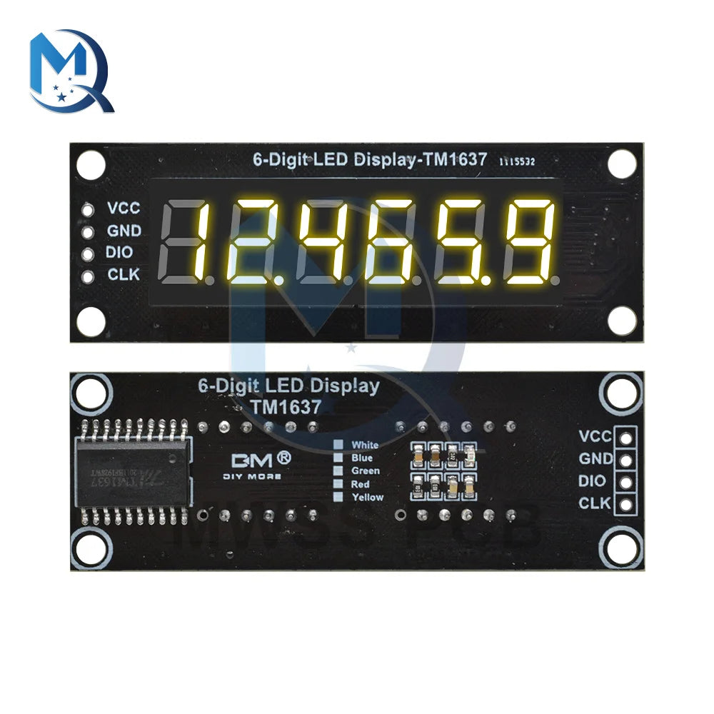 0.36 Inch TM1637 4/6-Digit LED Digital Display Tube Module Red/Green/Yellow/Blue/White 0.36" Decimal 7 Segments For Arduino