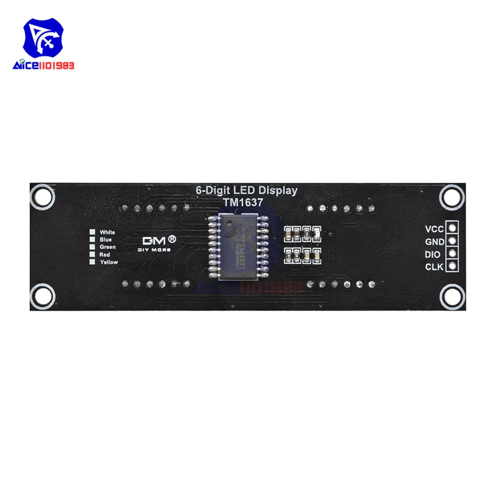 diymore TM1637 6 Bits 7 Segment 0.56 inch Digital LED DIsplay Module I/O Interface 5 Color Available for Arduino