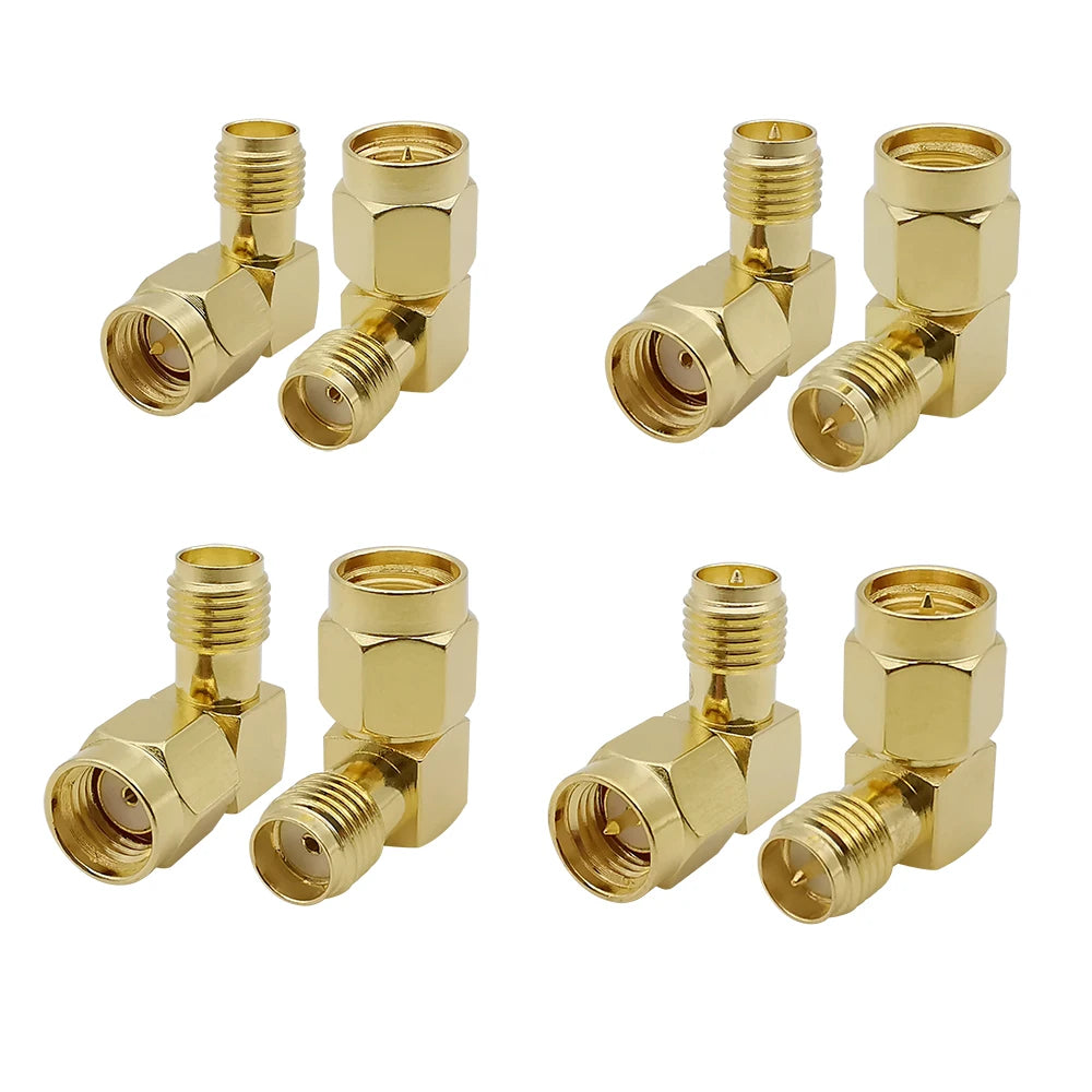 18Pcs/Box SMA Connector Kit Gold-plated Brass SMA & RP-SMA Male Female Straight Right Angle RF Coaxial Adapter Coaxial Adapter