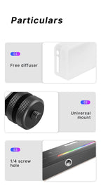 Ulanzi VL120 RGB Camera Video Light Mini Portable 3100mAh Photography Lighting Smartphone Vlog Fill Light RGB Video Light