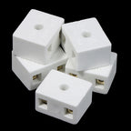 5PCS /Lot 2 Postion 5 Hole Ceramic Wiring Terminal Block High Frequency Porcelain Dual Row Wire Connector