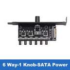 PCI Fan Speed Controller,12V Molex 4pin or SATA Powered 6 8 Fan Hub,PWM 4 pin CPU Radiator 3pin Case Cooler Temperature Control