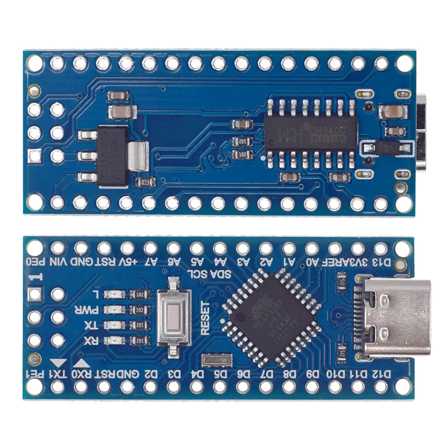2PCS Mini/Type-C/Micro USB Nano 3.0 With Bootloader Compatible Nano Microcontroller For Arduino CH340 Driver 16Mhz ATMEGA328P