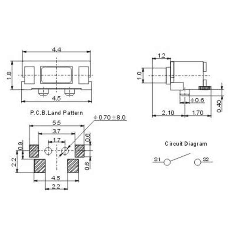50PCS SMT 2X4X3.5MM Tactile Tact Push Button Micro Switch Momentary