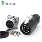 XHP20, IP67 2 3 4 5 67 8 9 10 12-Pin Waterproof Electrical Connector, 20mm Aviation Square Panel Mounting Male Plug