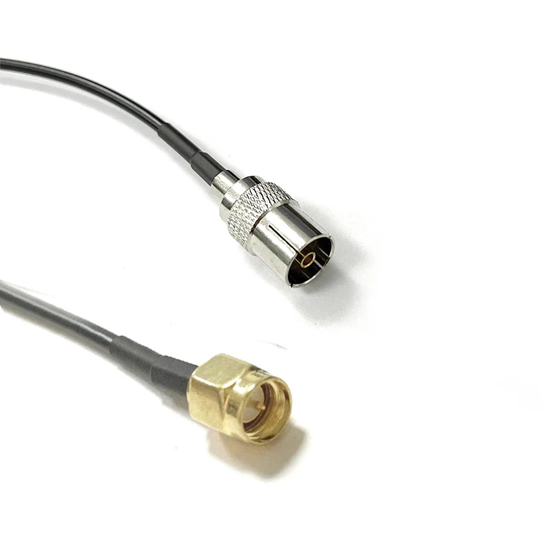 RG174 Cable IEC PAL DVB-T to SMA / F TV Male Plug & Female Jack RF Jumper Pigtail Adapter 20cm