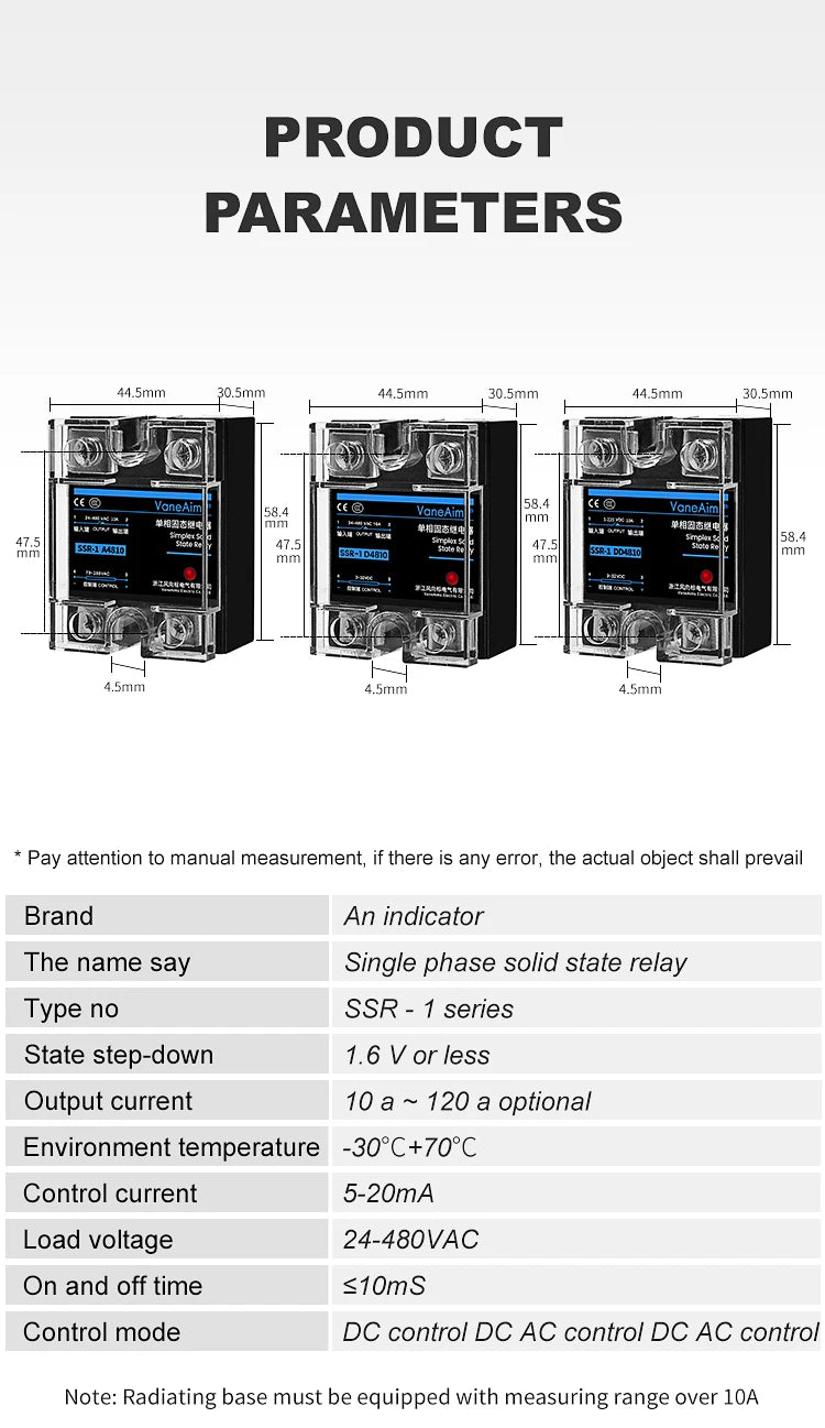 Solid State Relay Single Phase SSR 220V 25A 40A Output SSR-25DA SSR-40DA SSR-40AA SSR-40DD Relay Module for Temperature Control