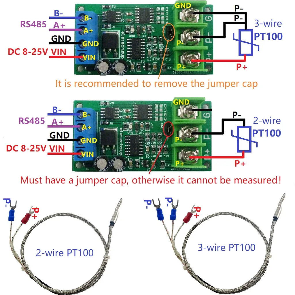 -20-400 Celsius PT100  Thermocouple Temperature Detector RTD Sensor Tester Converter RS485 Modbus Rtu