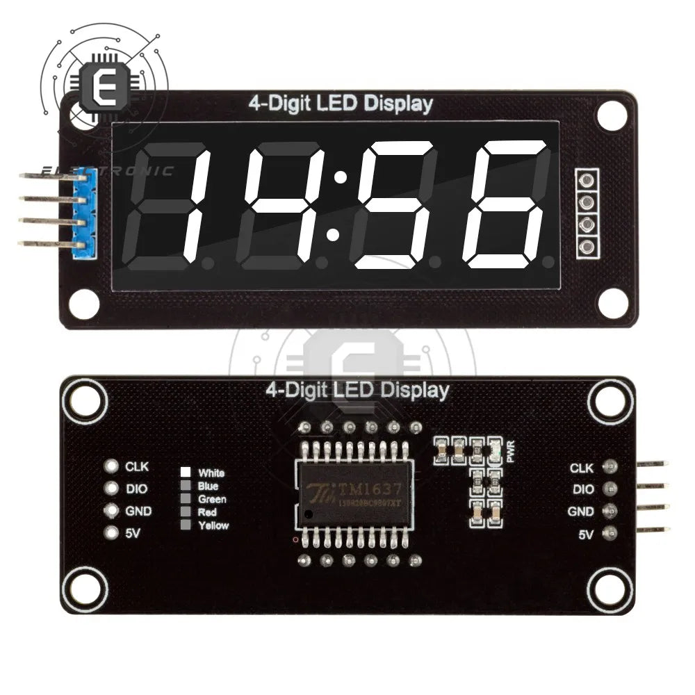 0.56inch TM1637 4-Digit LED Digital Display Tube Decimal 7-Segments Available in Multiple Colors