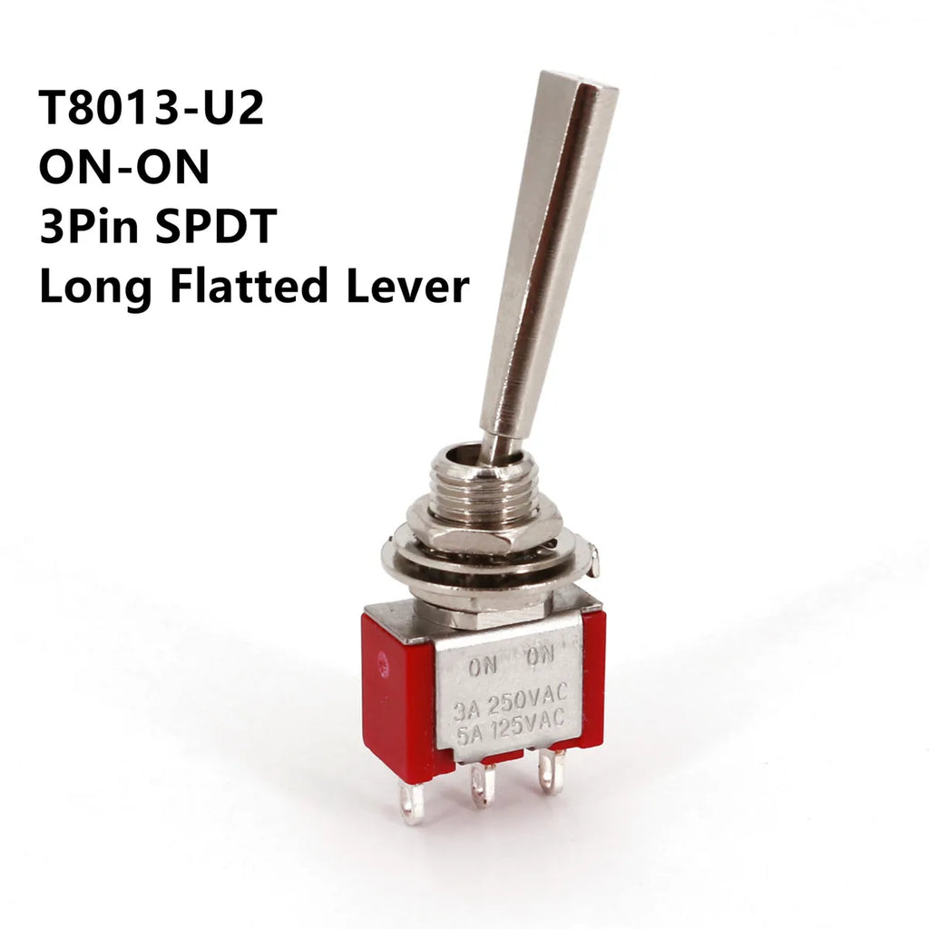 SH T80-T Series Flat Handle 6.35mm Panel Mount Mini Toggle Switch For RC Model Remote Controlller