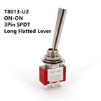 SH T80-T Series Flat Handle 6.35mm Panel Mount Mini Toggle Switch For RC Model Remote Controlller