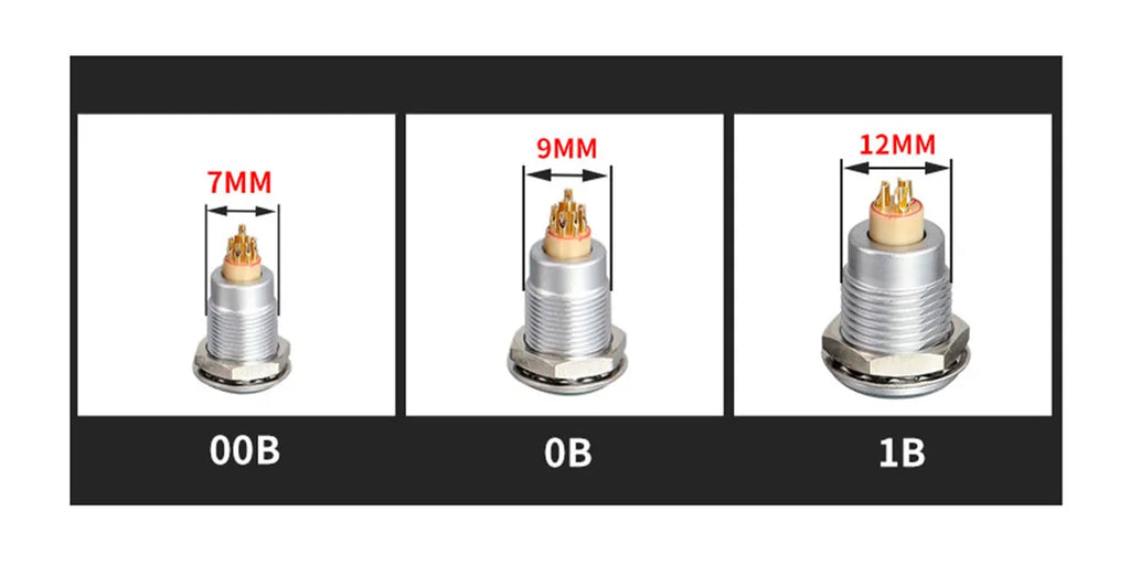1Set 0B Connector 2 3 4 5 6 7 9 Pin FGG Plug For Sound Device Metal Circular  Plug Cable Connector EGG Socket