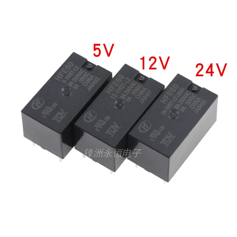1PCS  Magnetic Latching Relay  HFE60-5-1HST-L2  HFE60-12-1HST-L2  HFE60-24-1HST-L2   6PIN 8A