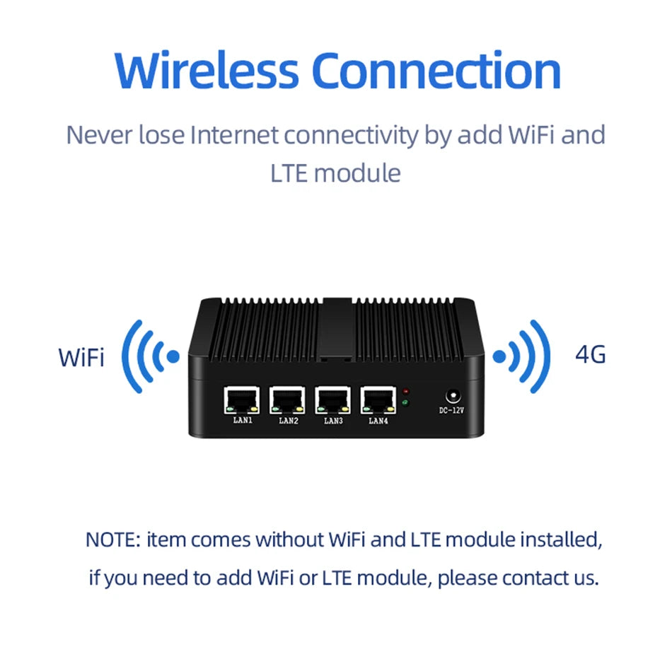 4 Ethernet Mini PC Intel N100 N2830 J1900 J4125 N5105 CPUs X86 Firewall Router Pfsense OPNSENSE Windows Linux Virtual Machine