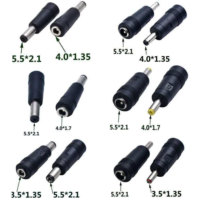 1pcs 5.5x2.1 mm Male Jack to 3.5*1.35 4.0*1.35 4.0*1.7 Female Plug DC 5.5*2.1mm Female to Male Power Connector Adapter Laptop