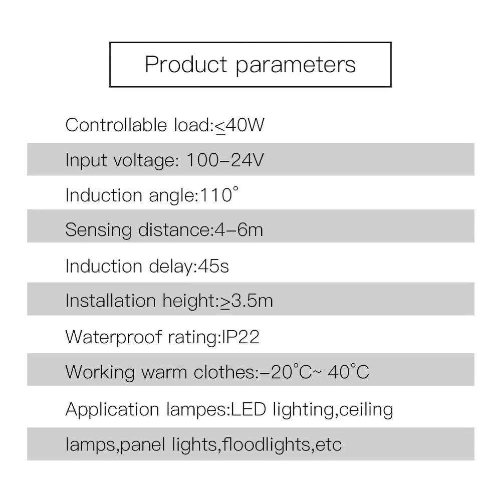 110V 220V Mini PIR Sensor Detector Smart Switch  LED PIR Infrared Motion Sensor Detection Automatic Sensor Light Switch