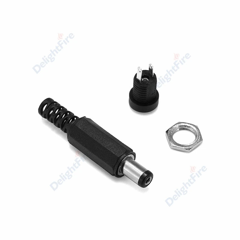 DC Power Connector 5.5mm 2.1mm 2.5mm 3.5mm 1.35mm Barrel Plug 3A 5V 12V Male Female Jack Socket Screw Nut Panel Mount Adapter