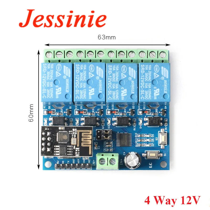ESP8266 ESP-01 5V 12V 1 2  4 Way WiFi Relay Module Things Smart Home Remote Control Switch ESP01 WIFI Wireless Module Phone APP