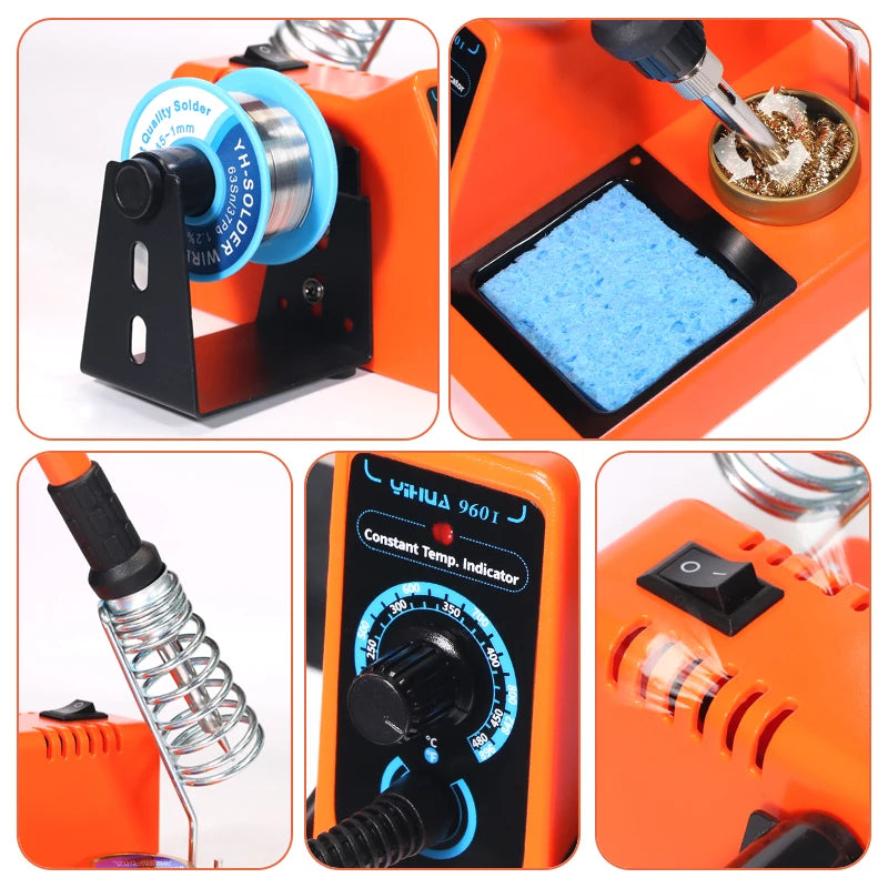 YIHUA 926LED-III Digital Electric Soldering Iron Kit with Helping Hands 960I Adjustable Temperature Portable Soldering Station