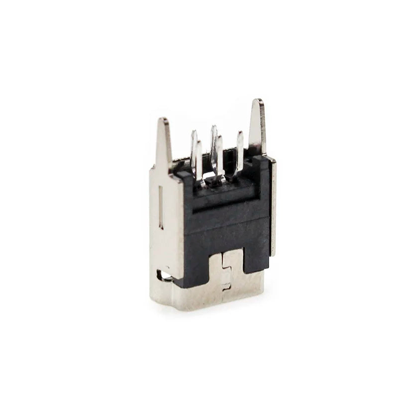 mini usb connector 5 pin Type B female DIP 2 straight-pin PCB soldering socket jack in-line connector