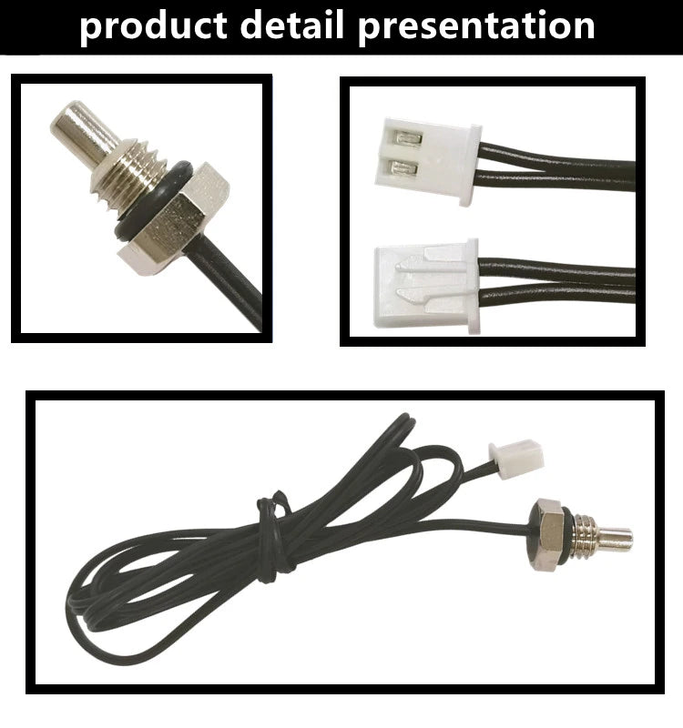 10K M8 Hexagonal Probe NTC Thermistor Temperature Sensor 1.25 Thread B3950 50/100K