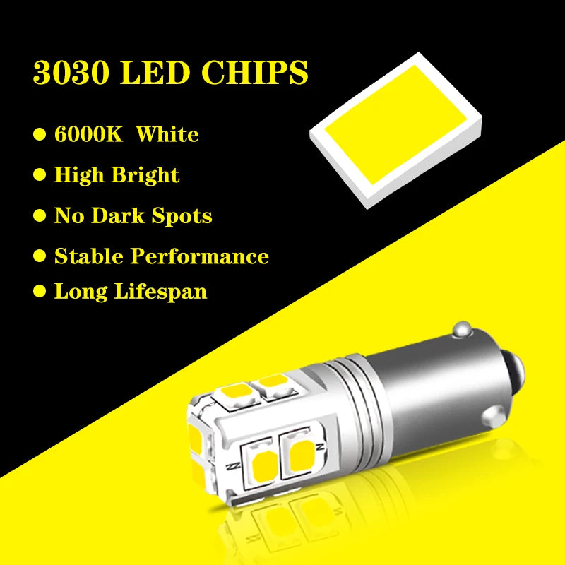 iJDM Canbus Car Lights BA9S BAX9S BAY9S LED For car Reverse Lights or Parking Lights,H21W H6W T4W License Plate Lights 12V-24V