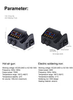 JCD 2 in 1 750W Hot Air Gun LCD Digital Display Welding Soldering Rework Station for Cell-phone BGA SMD PCB IC Solder Iron 8898