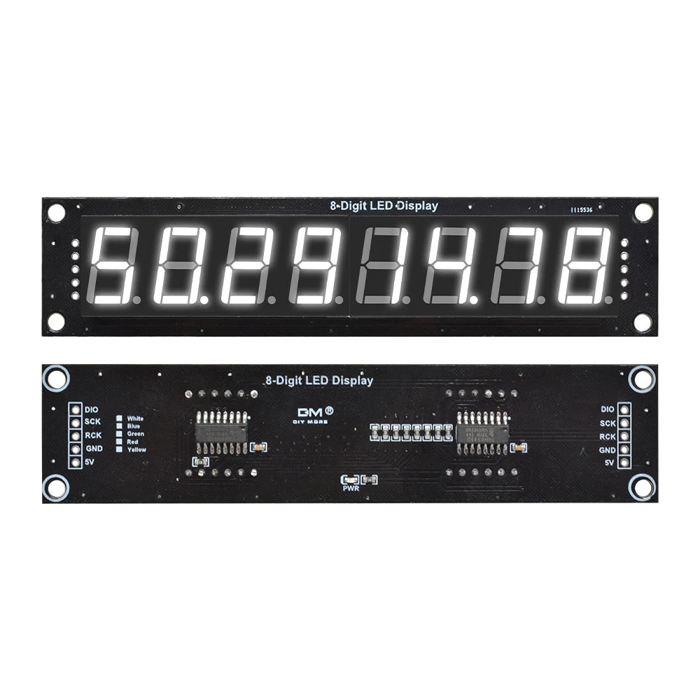 0.56 Inch 8 Digit 7 Segment LED Digital Tube Module 3-Pin Digital I/O Connection Display Module 74HC595 Controller for Arduino